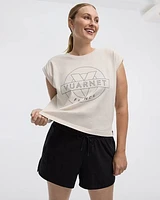 T-shirt à manche cape et col rond