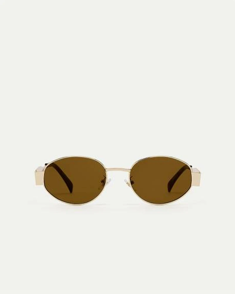 Golden Sunglasses with Oval Lenses