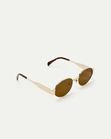 Golden Sunglasses with Oval Lenses