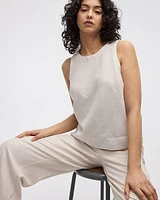 Blouse sans manches à col rond