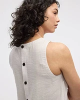 Blouse sans manches à col rond