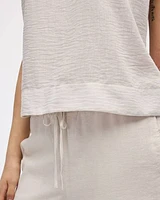 Blouse sans manches à col rond