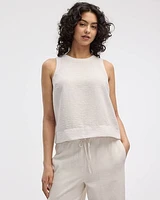 Blouse sans manches à col rond