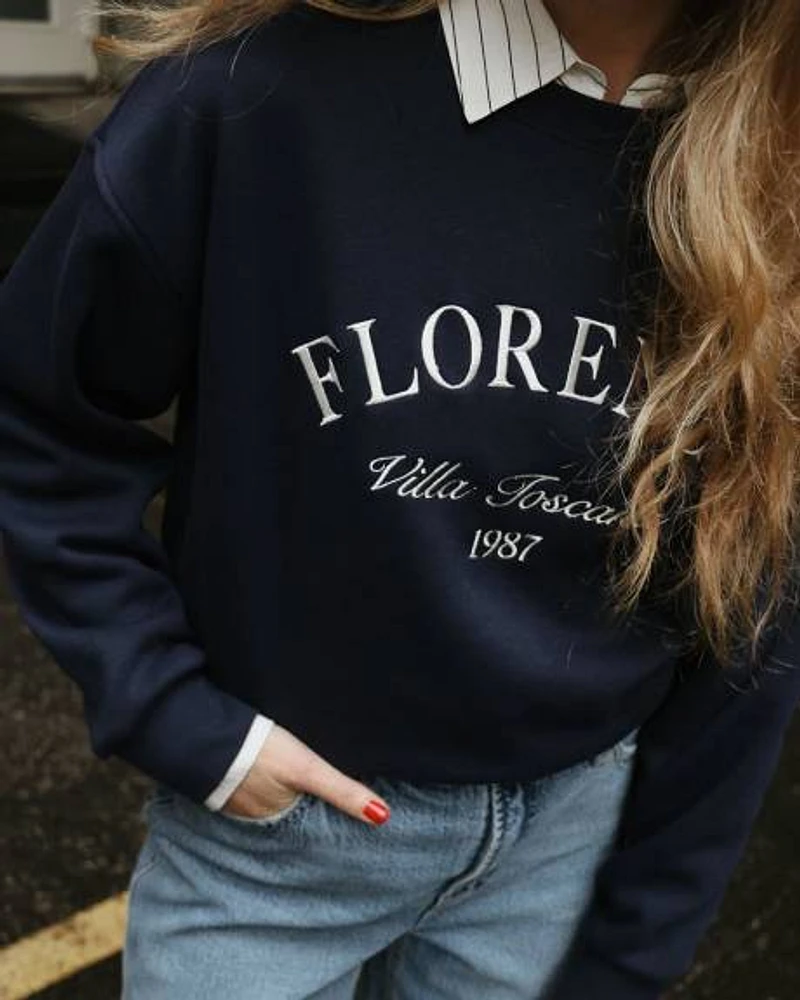 Long-Sleeve Crew-Neck Fleece Sweatshirt