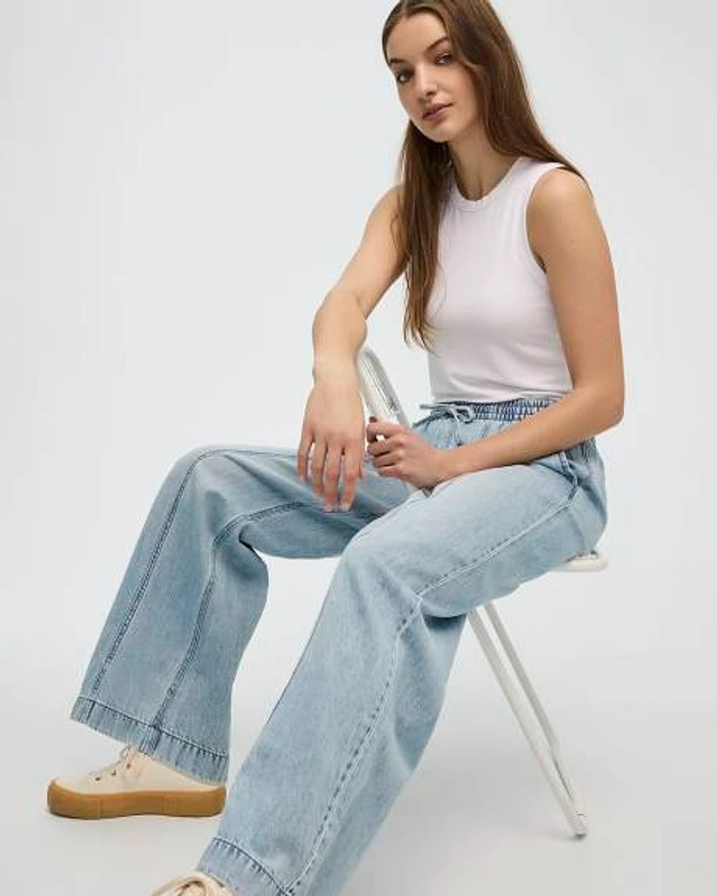 Wide-Leg High-Rise Jean