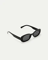 Lunettes de soleil noires à monture ovale