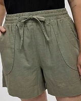 Linen-Blend Shorts with Drawstring