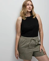 Linen-Blend Shorts with Drawstring