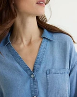 Blouse à nouer l'avant manches longues