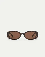Lunettes de soleil noires à monture ovale