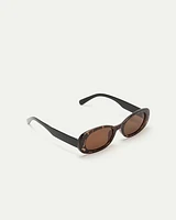 Lunettes de soleil noires à monture ovale