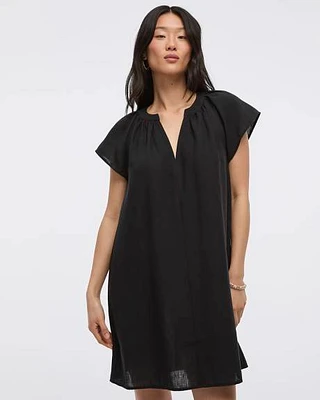 Split-Neck Shift Dress