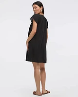 Robe droite à col fendu