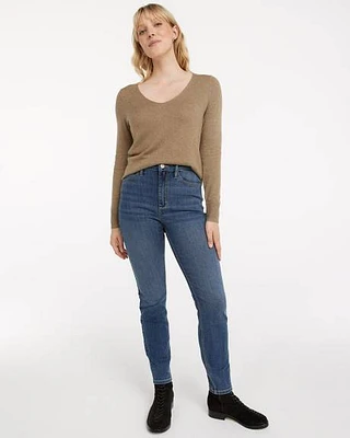 High-Rise Medium Wash Jean with Skinny Leg