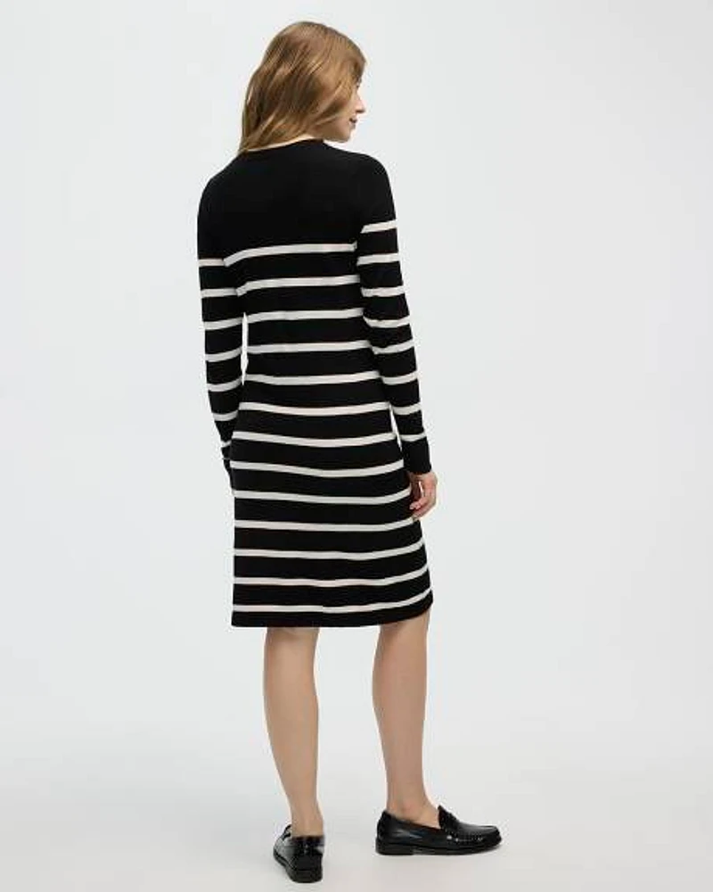 Long-Sleeve Crew-Neck Sweater Dress