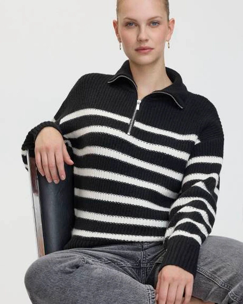 Long-Sleeve PlushSoft Half-Zip Mock-Neck Pullover