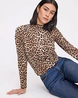 Long-Sleeve Mock-Neck Top