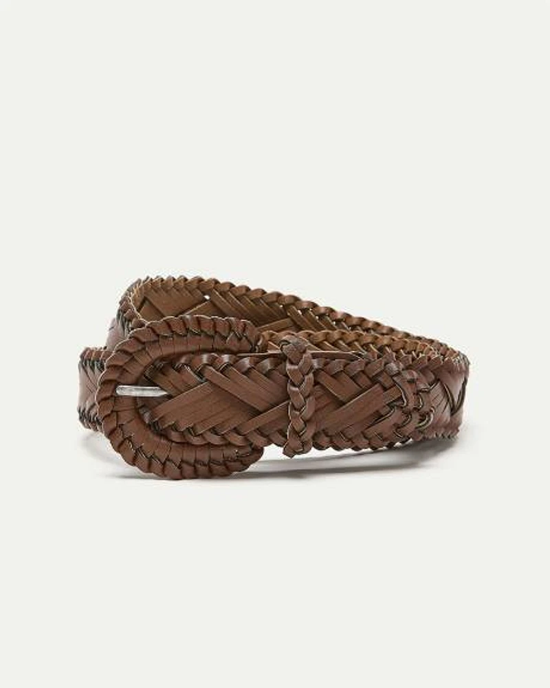 Ceinture tressée en faux cuir