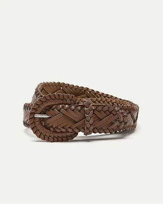 Ceinture tressée en faux cuir