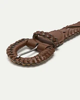 Ceinture tressée en faux cuir