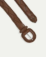 Ceinture tressée en faux cuir