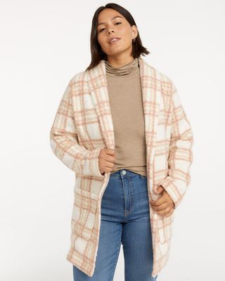 Reitmans Bouclé Coatigan with Plaid Pattern | Coquitlam Centre