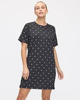 French Terry Short-Sleeve Crew-Neck Nightdress