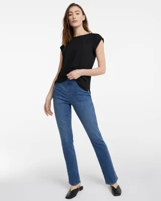 Mid-Rise Medium Wash Denim Jean with Straight Leg, The Original Comfort