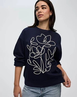 Long-Sleeve Crew-Neck Fleece Sweatshirt