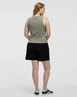 Fitted Crew-Neck Ribbed Tank