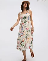 Robe longue sans manches à encolure carrée