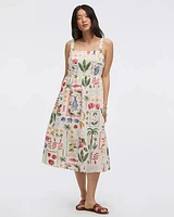Robe longue sans manches à encolure carrée