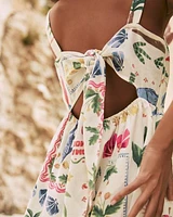 Sleeveless Ankle Dress with Square Neckline