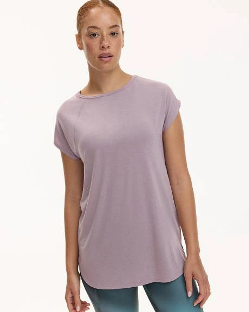 Short-Sleeve U-Neck Tunic