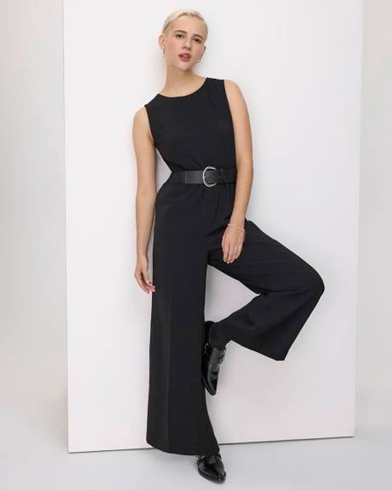 Sleeveless Jumpsuit with Wrap Detail at Back