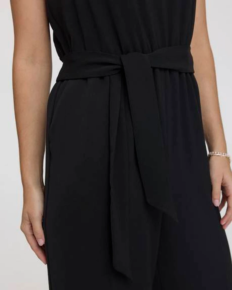 Sleeveless Jumpsuit with Wrap Detail at Back