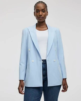 Crosshatch Double-Breasted Blazer