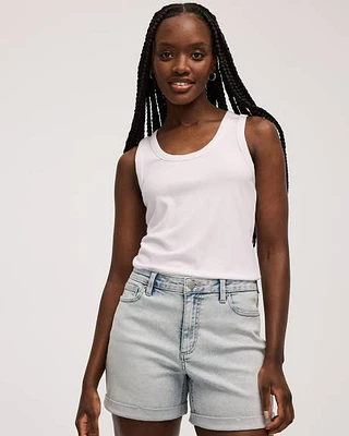 Camisole côtelée à col dégagé