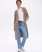 Long-Sleeve Plush-Soft Open Cardigan with Pockets