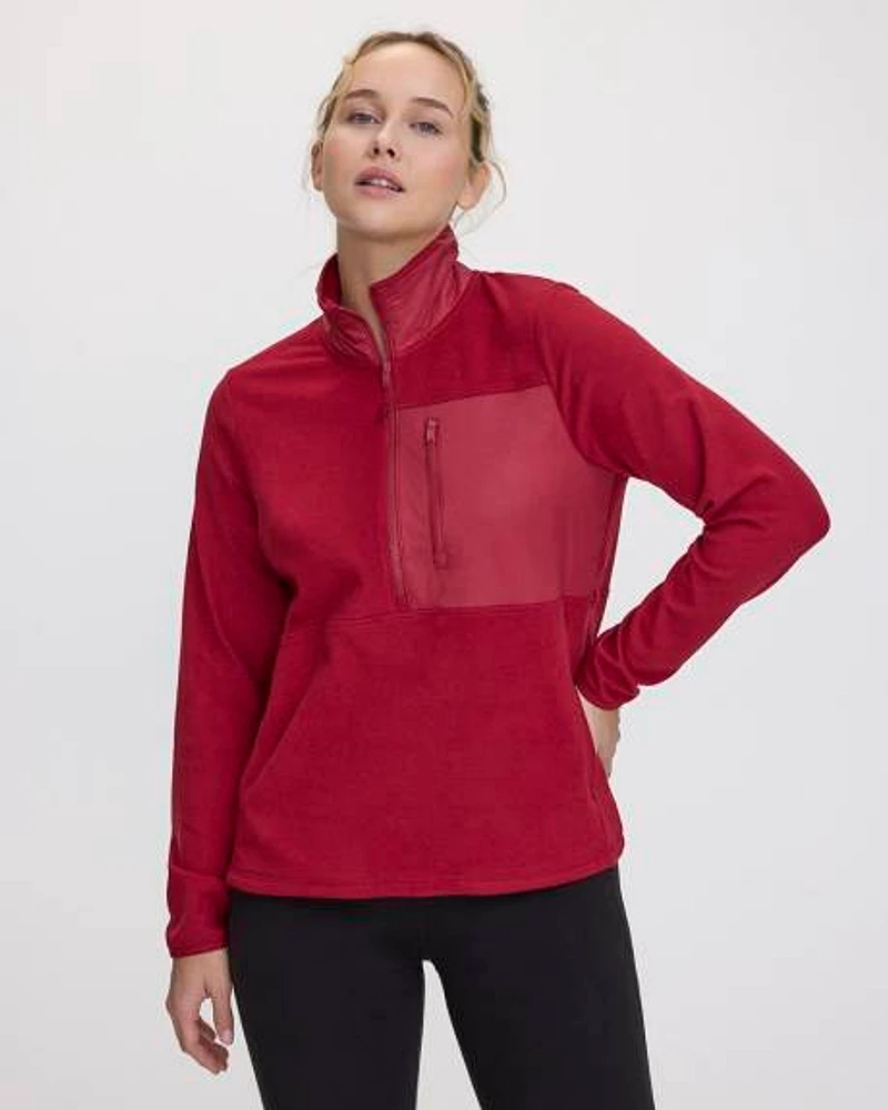 Veste à demi-zip en tissu polaire