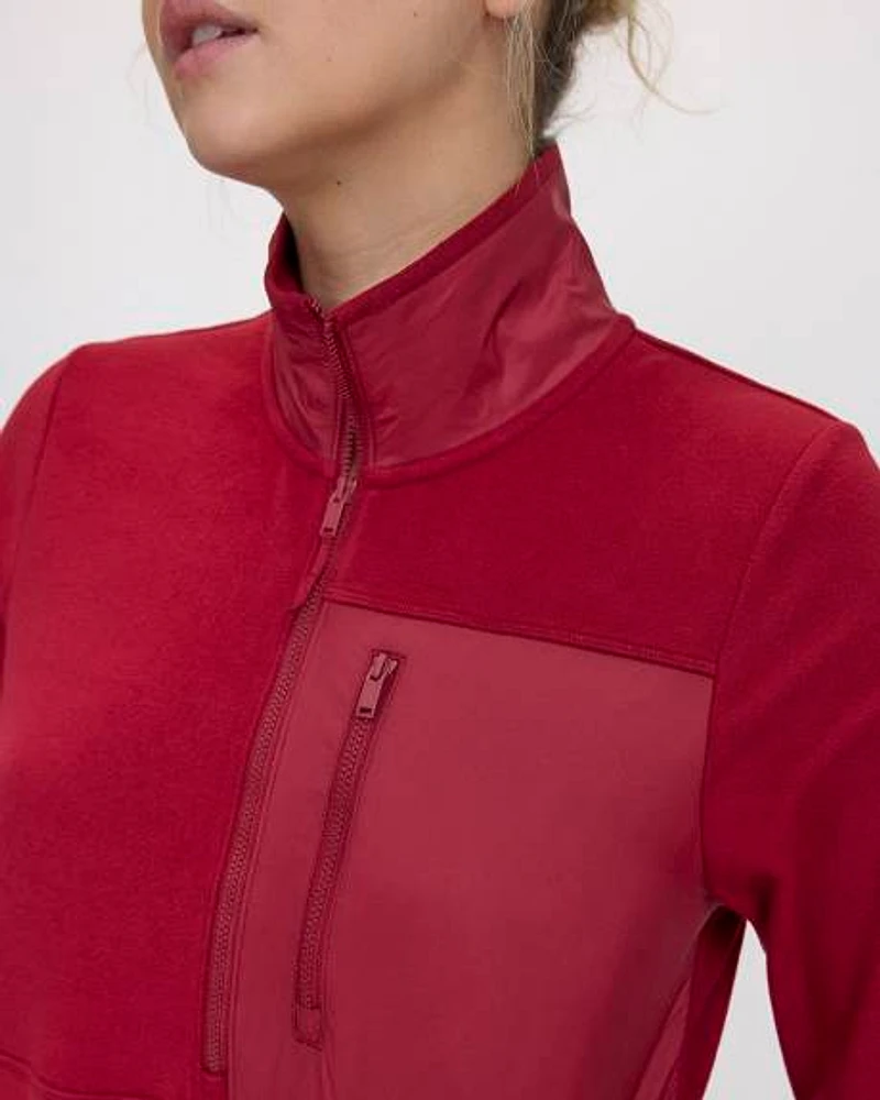 Veste à demi-zip en tissu polaire