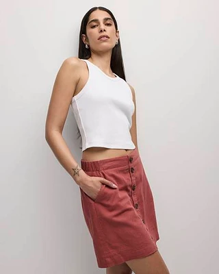 Jupe-short en mélange de lin