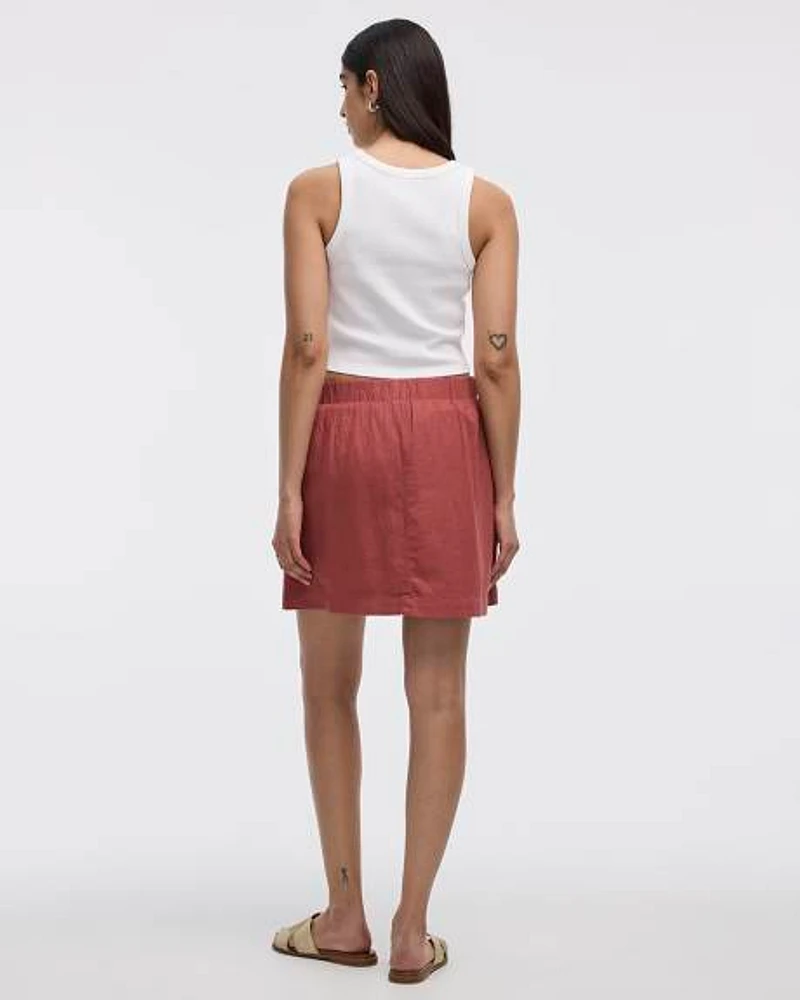 Jupe-short en mélange de lin