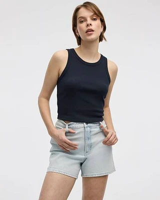 Crew-Neck Ribbed Tank