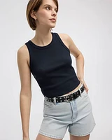 Crew-Neck Ribbed Tank