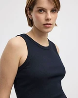 Crew-Neck Ribbed Tank