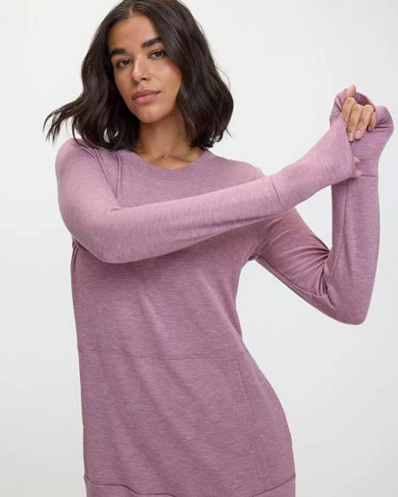 Long-Sleeve Tunic with Front Pocket