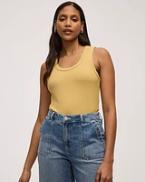 Camisole côtelée à col dégagé
