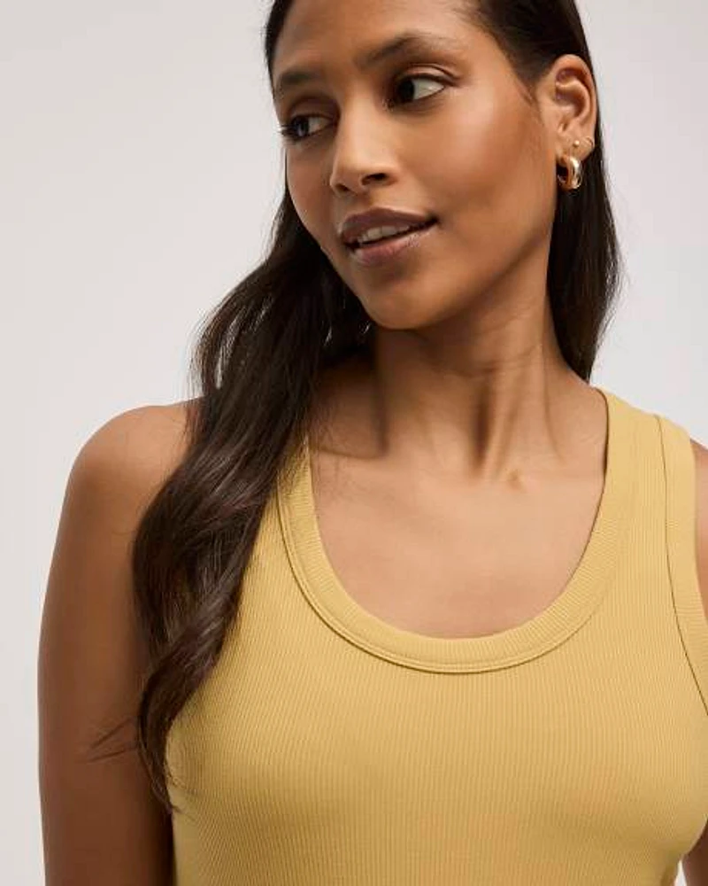 Camisole côtelée à col dégagé