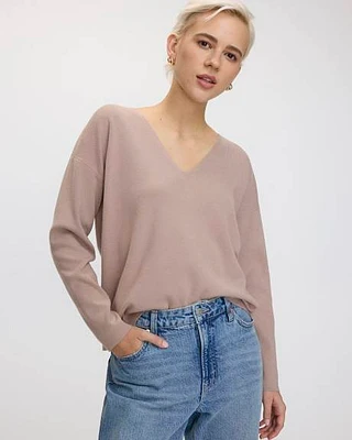 Long-Sleeve V-Neck Sweater